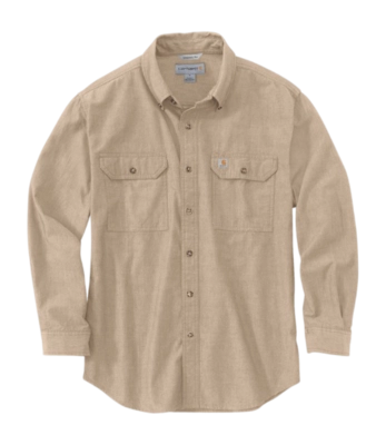 Overhemd Carhartt Men Loose Chambray L/S Shirt Dark Tan Chambray