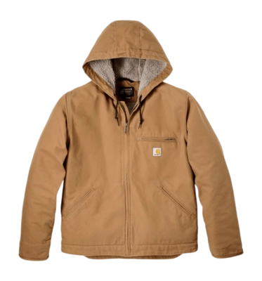 Jas Carhartt Men Washed Duck Sherpa Lined Jacket Carhartt Brown