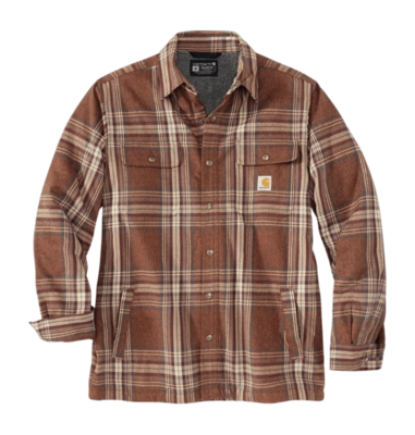 Gilet Carhartt Men Flannel Sherpa Lined Shirt Burnt Sienna