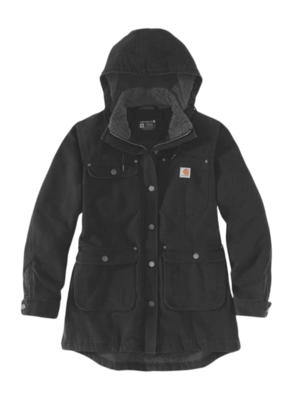 Jas Carhartt Women Weathered Duck Coat Black