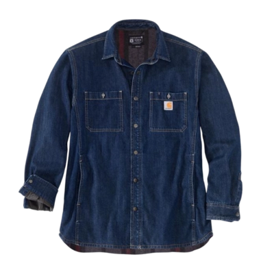 Blouse Carhartt Men Denim Fleece Lined Snap Front Shirt Glacier