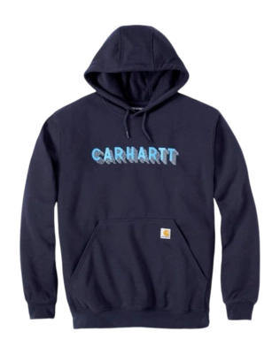 Hoodie Carhartt Men Rain Defender Logo Graphic New Navy