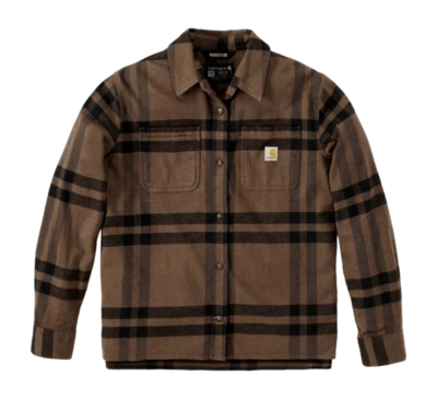 Vest Carhartt Women Midweight Flannel Shirt Carhartt Brown Heather