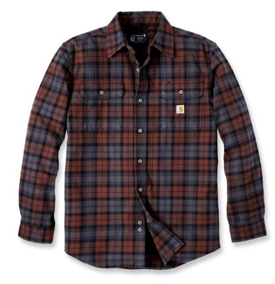 Shirts Carhartt Men Flannel Plaid Shirt Mocha