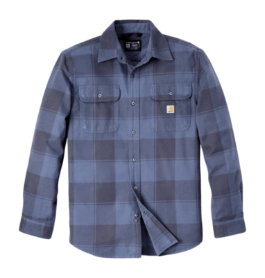 Shirts Carhartt Men Flannel Plaid Shirt Navy
