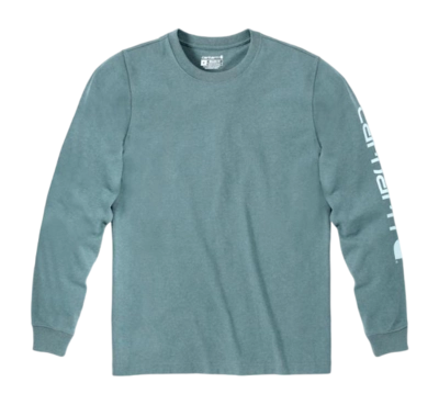 Shirt Carhartt Men Sleeve Logo L/S Sea Pine Heather