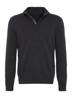 Jumper Barbour Men Avoch Half Zip Sweater Charcoal Marl