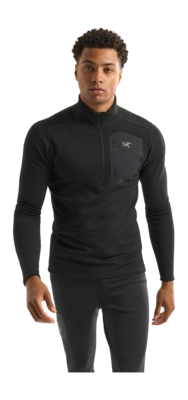 Skipully Arc'teryx Men Rho Heavyweight Zip Neck Black