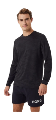 Long Sleeve T-Shirt Björn Borg Men Borg Performance T-Shirt Black Beauty