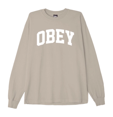 Long Sleeve Shirt Obey Men Collegiate II Heavyweight Irish Cream