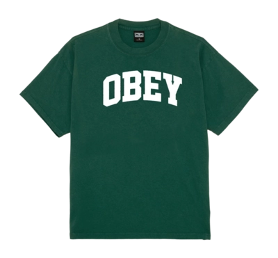 T-Shirt Obey Homme Collegiate Heavyweight Rain Forest