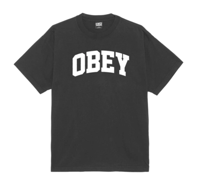 T-Shirt Obey Homme Collegiate Heavyweight Vintage Black