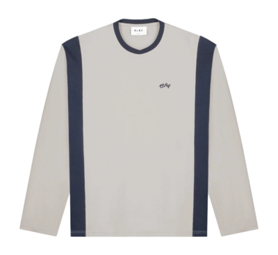 T-Shirt Manches Longues Olaf Hussein Homme Panel Tee LS Cement Navy