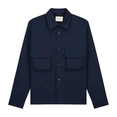 Chemise Olaf Hussein Men Poche Collée LS Navy