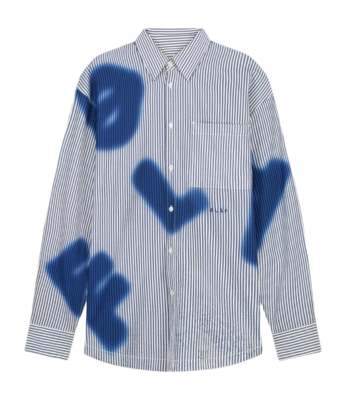 Chemise Olaf Hussein Men Tache Logo Stripe Blue Stripe