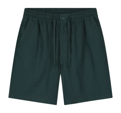 Shorts Olaf Hussein Men Linen Dark Green