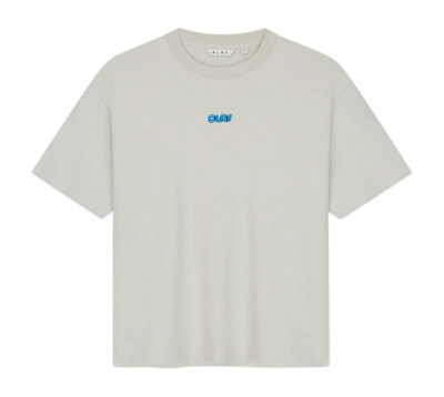 T-Shirt Olaf Hussein Women Retro Logo Boxy Tee Cement