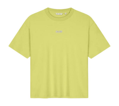 T-Shirt Olaf Hussein Women Retro Logo Boxy Tee Pear Green