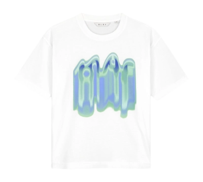 T-Shirt Olaf Hussein Women Smudge Logo Tee Optical White