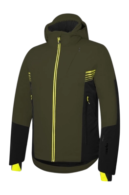 Veste de Ski RH+ Homme Adler Dark Kaki / Black / Acid Green