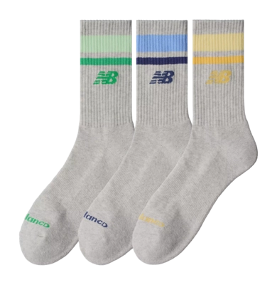 Socks New Balance Unisex Everyday Stripe Midcalf Assorted 1 (3 Pack)