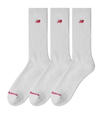 Chaussettes New Balance Unisexe Patch Logo Crew Blanc (Lot de 3)