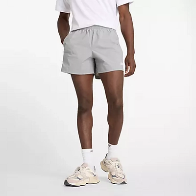 Korte Broek New Balance Men Athletics Stretch Woven Short 5 Slate Grey