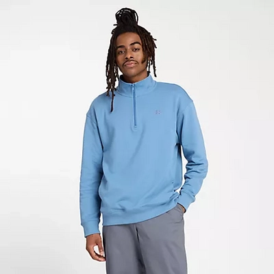 Trui New Balance Men Athletics Fleece 1/2 Zip Heron Blue