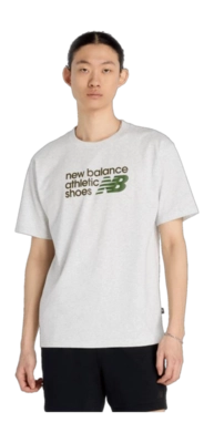 T-Shirt New Balance Athletics Premium Brustlogo Herren Ash Heather