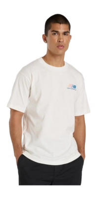 T-Shirt New Balance Athletics Multi Color Logo Herren Sea Salt