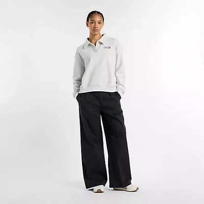 Trui New Balance Women French Terry Polo Sweatshirt Ash Heather