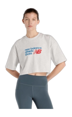 T-Shirt New Balance Athletics Premium Logo Damen Ash Heather