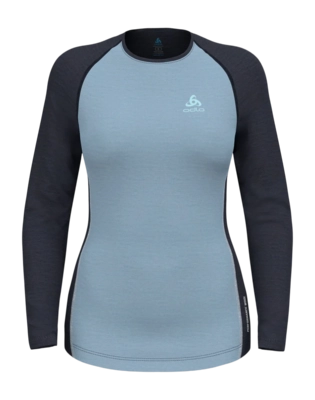 Undershirt Odlo Women L/S Natural Performance PW 150 Provincial Blue / Dark Sapphire Melange