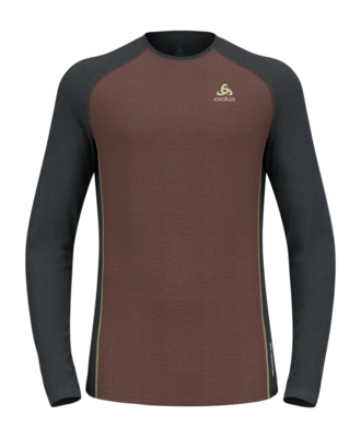 Funktionsshirt Odlo L/S Natural Performance PW 150 Herren Fudge / Dark Grey Melange