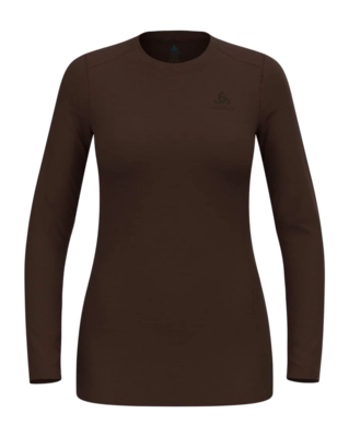 Ondershirt Odlo Women BL Top Crew Neck L/S Merino 160 Fudge