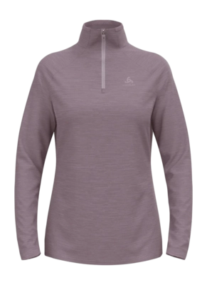 T-hirt Manches Longues Odlo Femme Mid Layer 1/2 Zip Essential Thermal Gray Ridge Melange