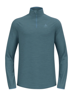 T-Shirt Manches Longues Odlo Homme Mid Layer 1/2 Zip Essential Thermal Provincial Blue Melange