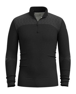 Zip Sweatshirt Smartwool Men Intraknit Thermal Merino Base Layer Black / White