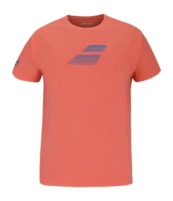Tennisshirt Babolat Exercise Big Flag Herren Hot Coral