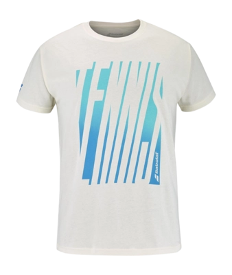 Tennisshirt Babolat Exercise Message Tee Herren Cannoli Cream
