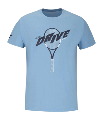 Tennisshirt Babolat Unisex Drive Cotton Tee Drive Heritage Blue