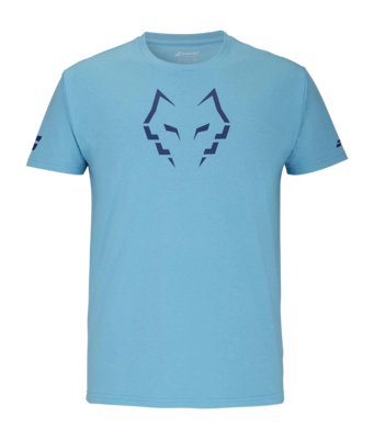 Tennisshirt Babolat Cotton Tee Juan Lebron Herren Cyan Blue