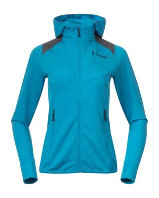 Sweatjacke Bergans Rabot Active Mid Hood Jacket Damen Aqua Lagoon