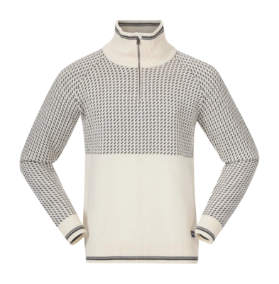 Trui Bergans Men Alvdal Wool Half Zip Vanilla White/Solid Dark Grey