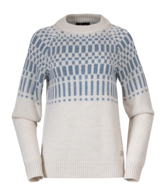 Jumper Bergans Women Nordmarka Merino Jumper Vanilla White/Husky Blue