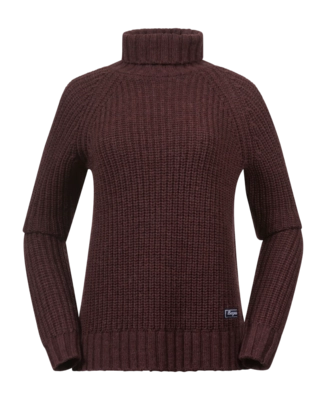 Jumper Bergans Women Nordmarka Merino High Neck Jumper Amarone Red