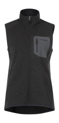 Body Warmer Bergans Women Kamphaug Knitted Vest Dark Shadow Grey