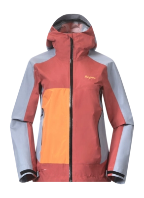 Jas Bergans Women Vaagaa Light 3L Shell Jacket Rusty Dust/Husky Blue/Faded Orange