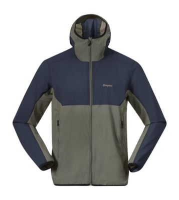 Jas Bergans Men Vaagaa Windbreaker Jacket Green Mud/Navy Blue