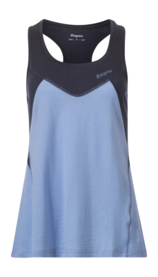 Vest Top Bergans Women Tind Wool Top Blueberry Milk/Navy Blue